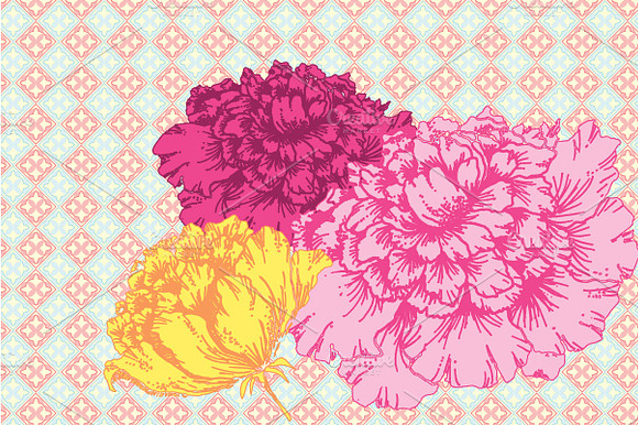 hand drawn peony template preview 2