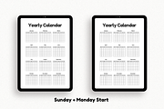 Undated Yearly Calendar Printable, a Stationery Template by The Chaos Project (Thumbnail 2 of 10)