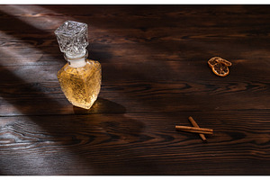 A sleek glass decanter filled with, a Food & Drink Photo by Stockphoto by vzwer
