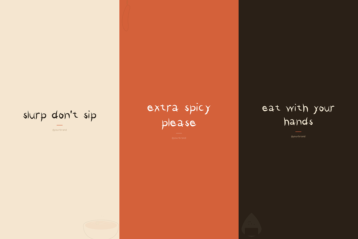 Ramen — Japanese Display Font, a Handwritten Font by Lettra Studio (Photo 8 of 11)