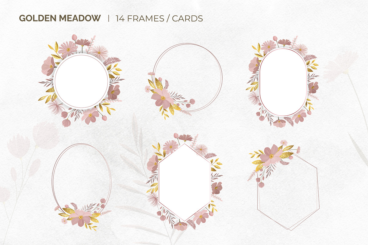 Delicate Wildflowers and Gold Leaves, an Illustration by Hanna's ArtLab (Photo 3 of 7)
