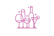 Cocktail Bar Glasses Outline Icon, a Branding & Logo Template by Buqancreative (Thumbnail 1 of 4)