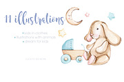 Watercolor Honey GIRL&BOY collection, an Animal Illustration by S_ARTLOVE (Thumbnail 6 of 11)