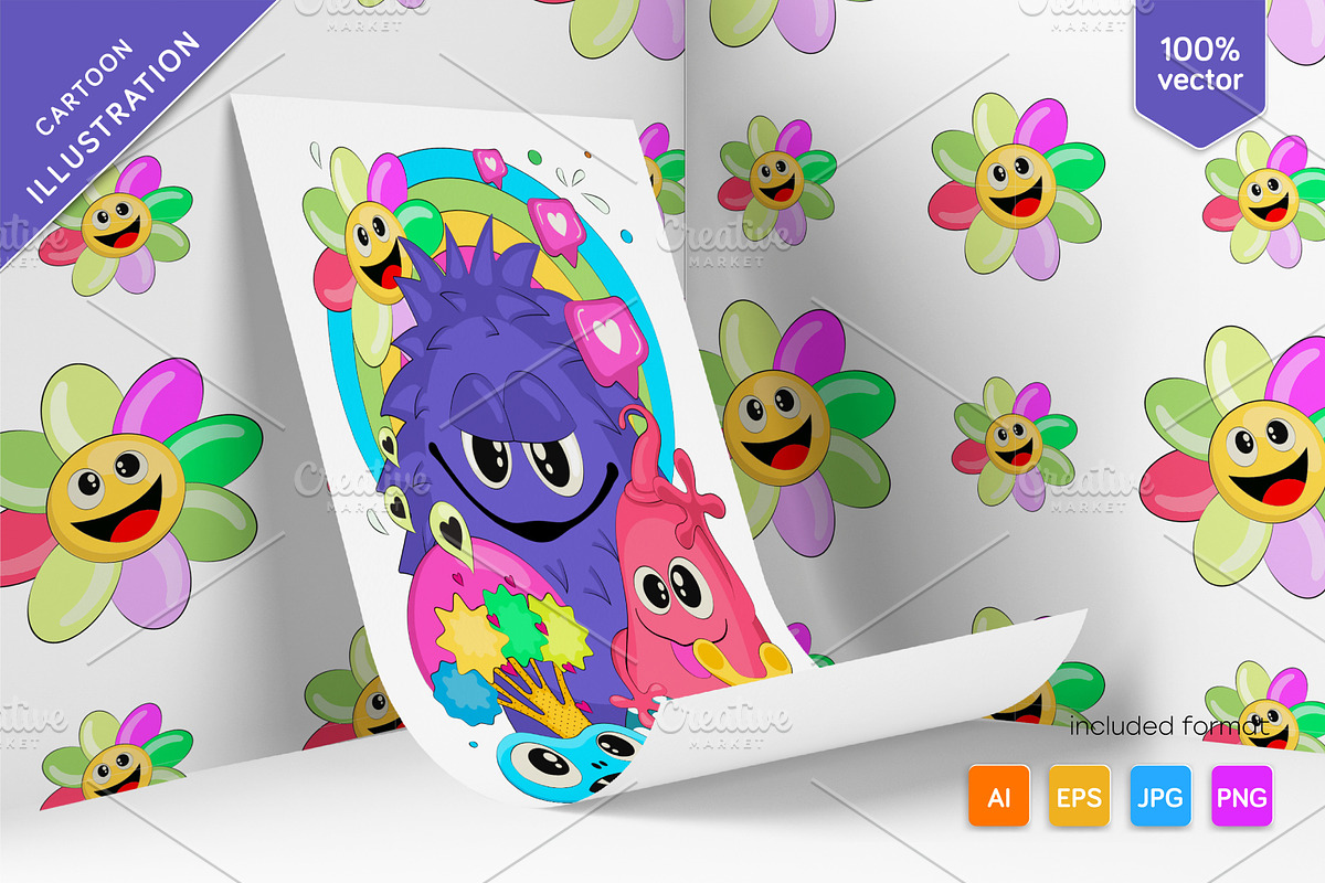 Cheerful company of monsters 01., an Animal Illustration by KENO Mascots (Photo 6 of 6)