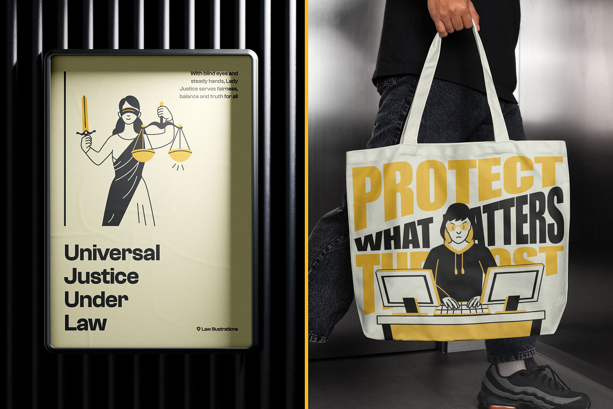 Law Drawing Illustration Set, a Person Illustration by Vectors Market (Photo 4 of 9)