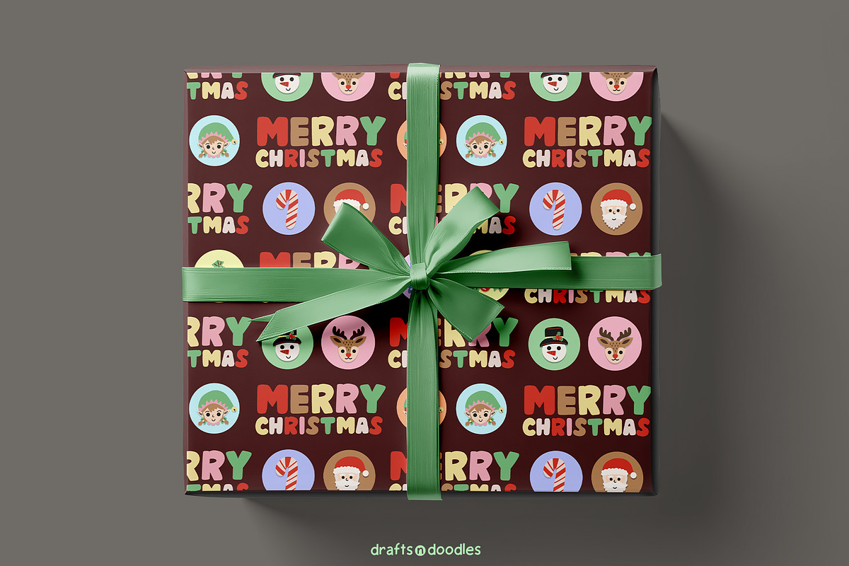 Merry Christmas Clipart and Patterns, a Seasonal Illustration by Drafts n Doodles (Photo 10 of 12)