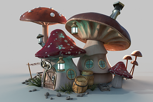 Cute Mushroom House