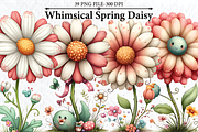 Whimsical Spring Daisy Clipart, a Seasonal Illustration by HueNestify (Thumbnail 1 of 3)