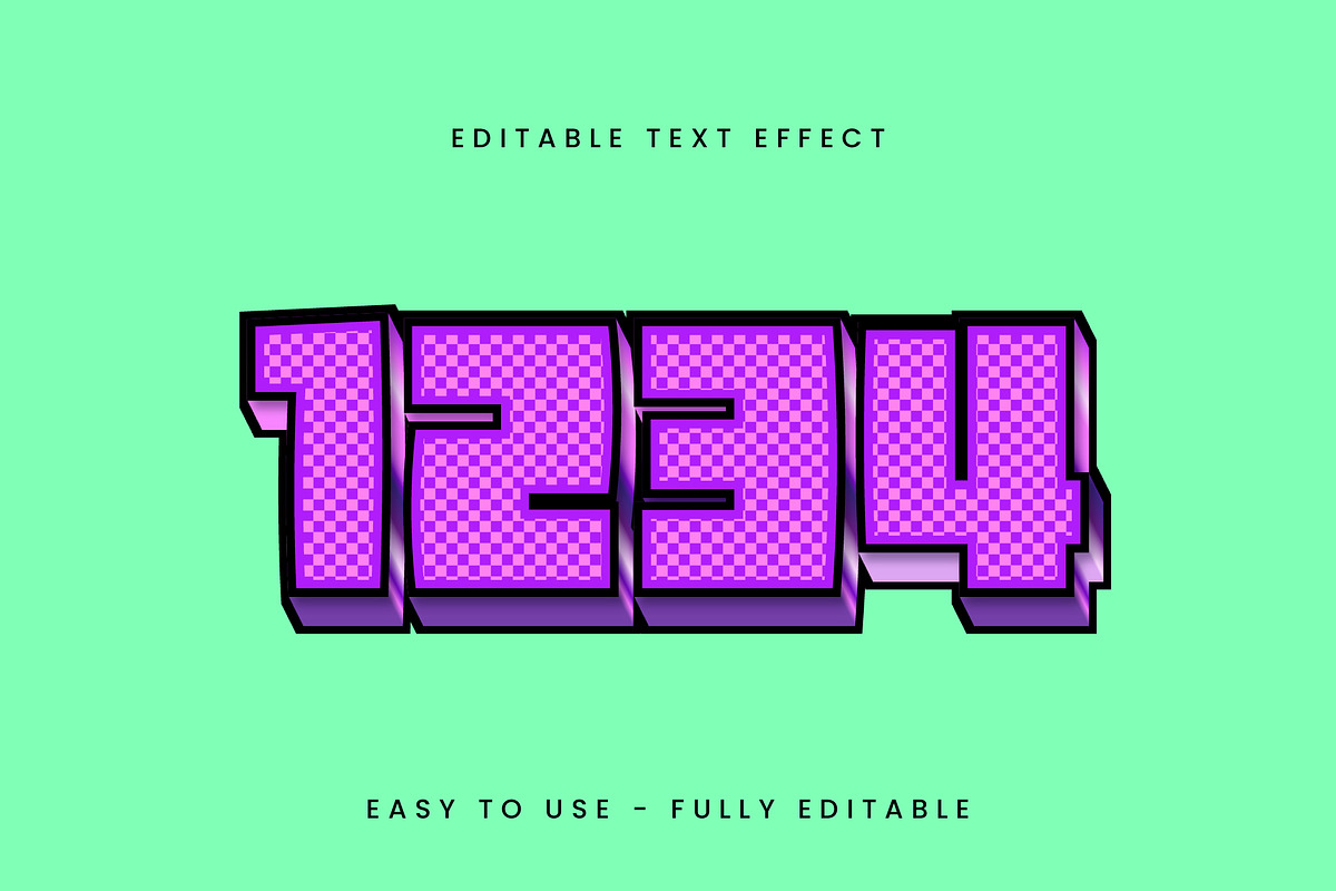 Bold Pixelated Pattern Text Effect preview 2
