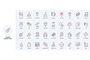 Digital marketing strategy icons, an Object Illustration by Lemberg Vector
