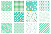 Mint and Teal Daisies Digital Paper, a Pattern Graphic by Wow Magic (Thumbnail 2 of 2)