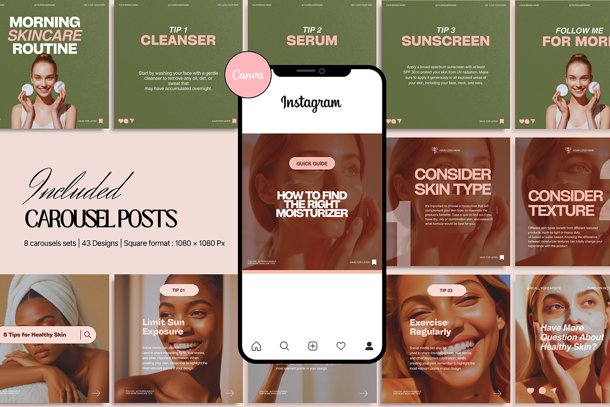 Skincare coach - Instagram Templates, a Social Media Template by My Template Studio (Photo 14 of 25)