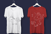 50 Hand Drawn Unicorn T-shirt Design, an Illustration by Character (Thumbnail 10 of 14)