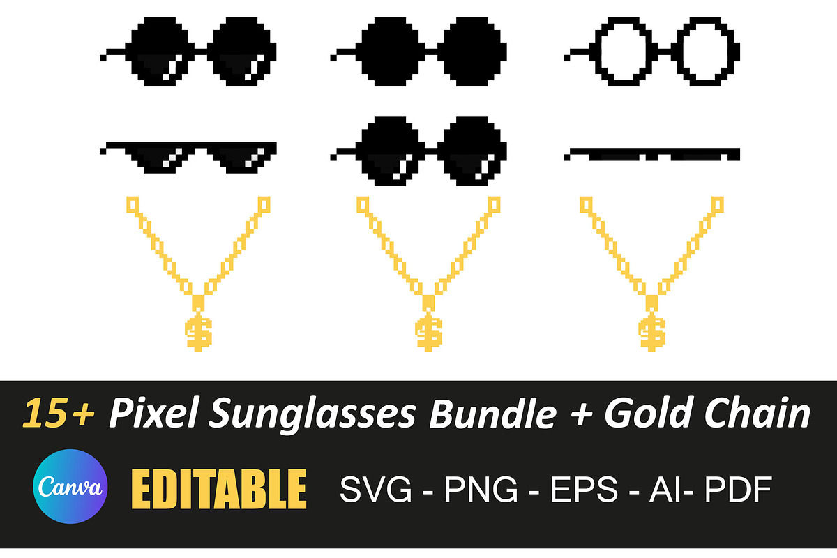 Pixel Sunglasses Set - Retro 8-bit, an Emoji Icon by MarkoBabii (Photo 1 of 4)