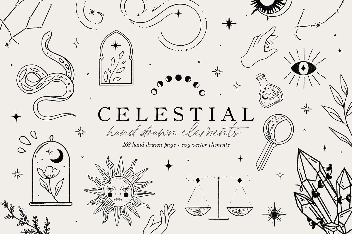 Celestial Magic Logo & Branding Art, a Texture Illustration by FEM Creative Studio (Photo 1 of 10)