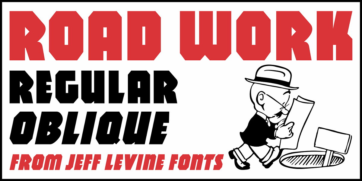 Road Work JNL, a Sans Serif Font by Jeff Levine Fonts (Photo 1 of 5)