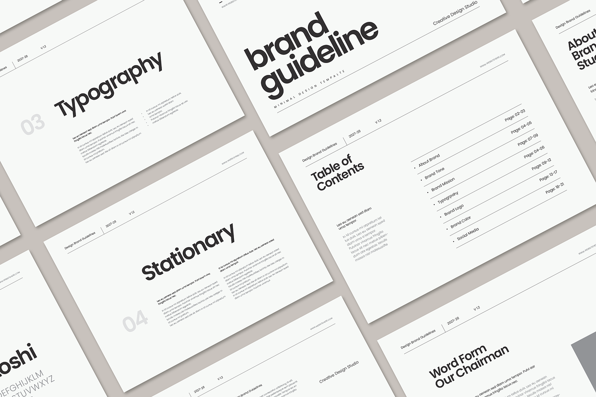 Brand Guidelines template Minimal, a Presentation Template by GAZINEOGRAPHIC (Photo 1 of 4)