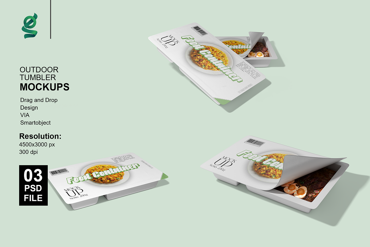 Food Container Mockups, a Packaging Mockup by groens (Photo 1 of 4)