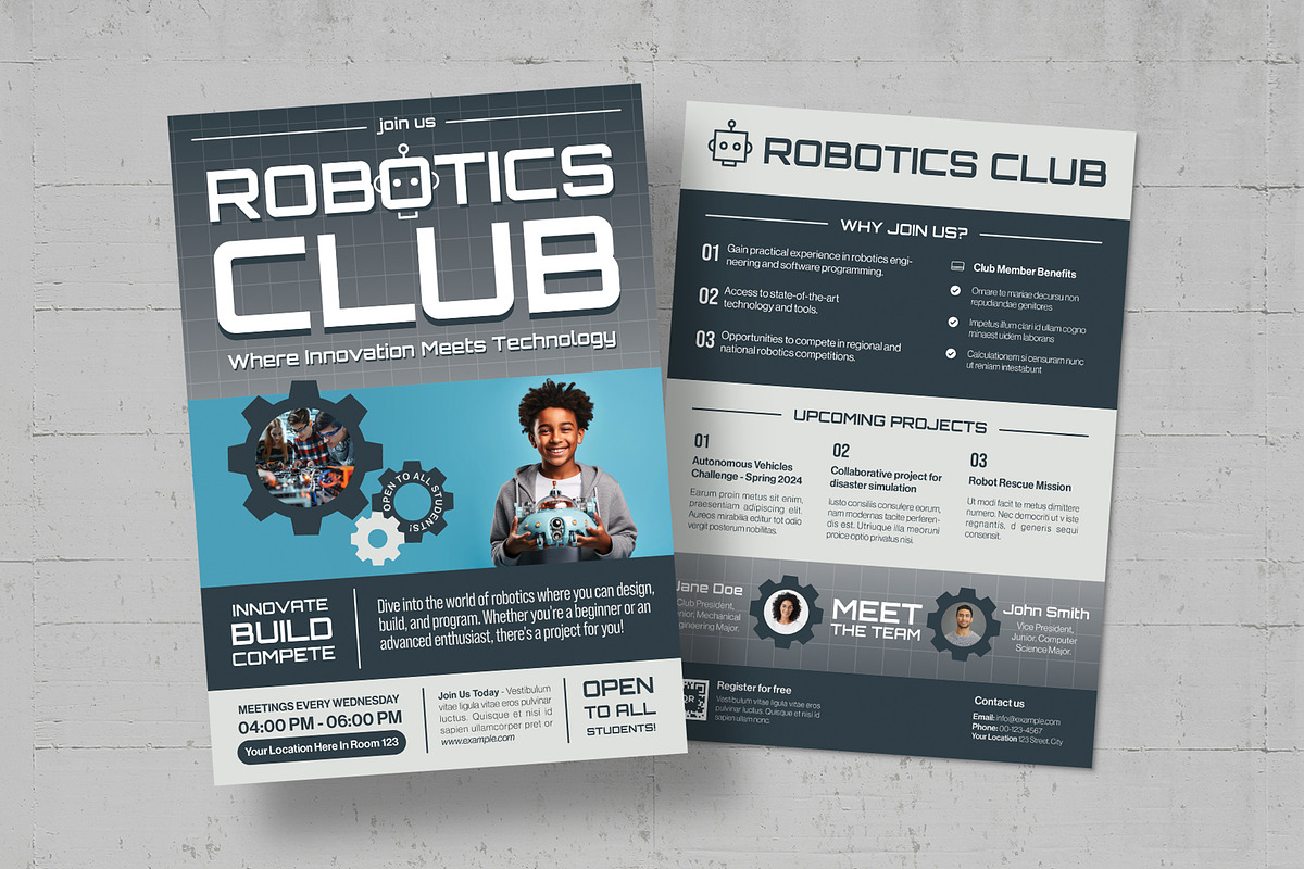 Robotics Club Flyer Template, a Flyer Template by BrandPacks (Photo 1 of 5)