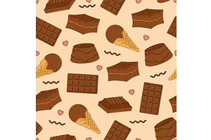 Chocolate treats doodle set. Vector, a Texture Illustration by studioDK
