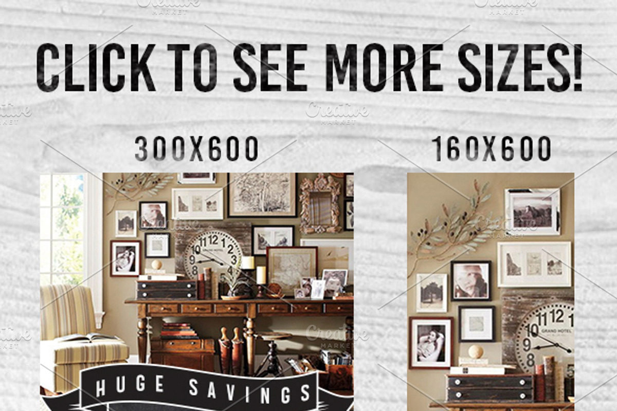18 Chalk Vintage Sale Banner Ads, a Templates & Theme by SkyvaraSupply (Photo 2 of 2)