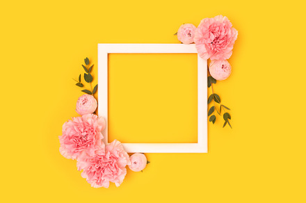Square frame made of pink flowers, a Holiday Photo by rorygez fresh