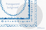 Watercolor Hand-Drawn Blue Frames, an Object Graphic by Solo Art Original (Thumbnail 9 of 12)