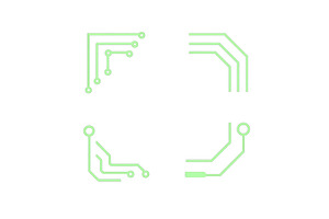 Circuit board designs in green tones, a Technology Illustration by ZinetroN