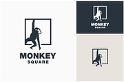 Monkey Primate Square Logo, a Branding & Logo Template by ika trisiana (Thumbnail 1 of 2)