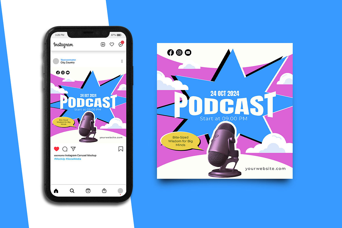 Podcast Instagram Post Template, a Social Media Template by Artnivora.Std (Photo 4 of 5)