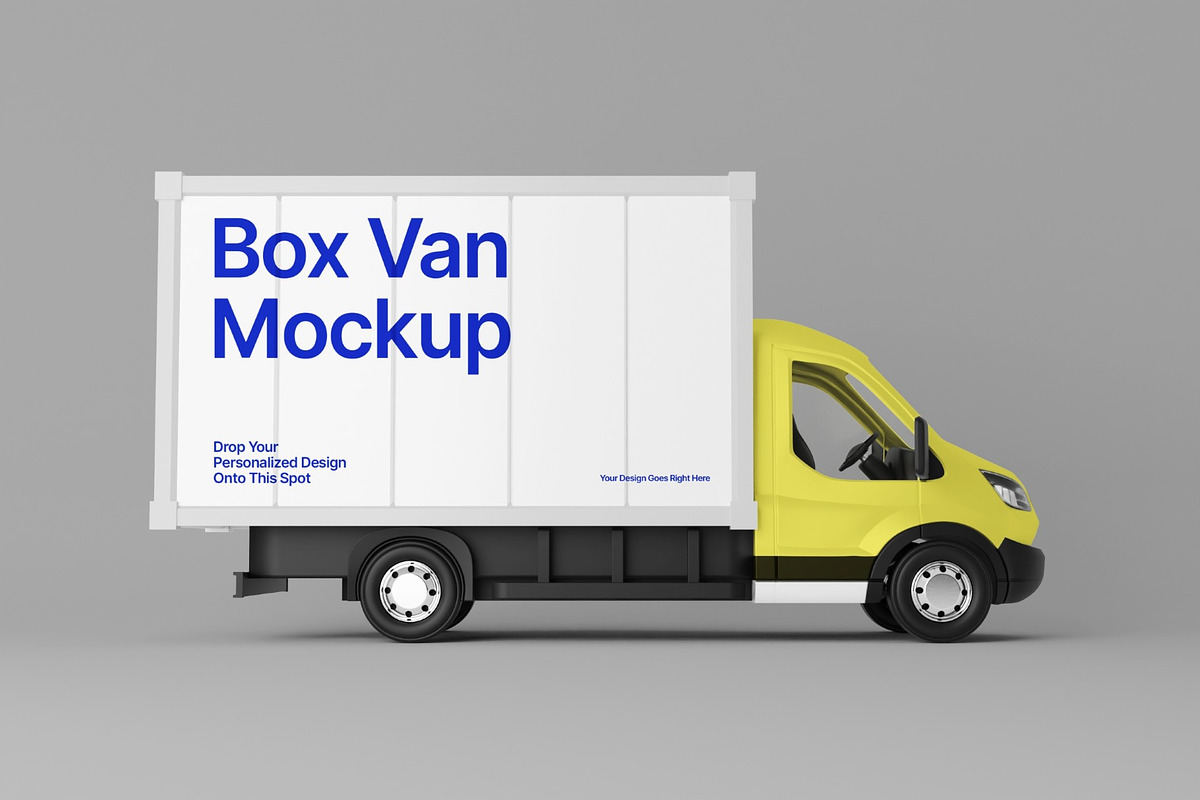 Box Van Mockup, a Product Mockup by graphicook (Photo 3 of 4)