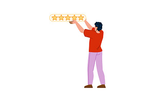 Customer giving five star feedback, a Finance Illustration by pikepicture