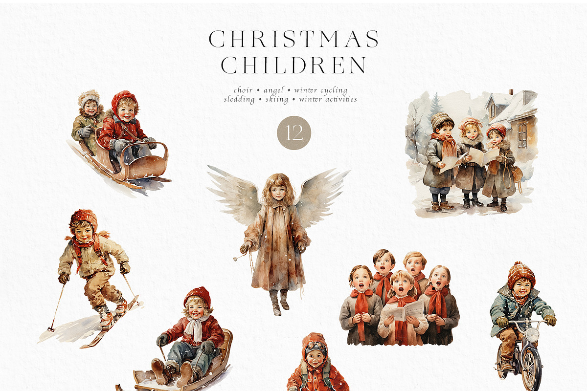 Christmas Holiday Vintage Collection, a Decorative Illustration by Veris Studio (Photo 4 of 12)