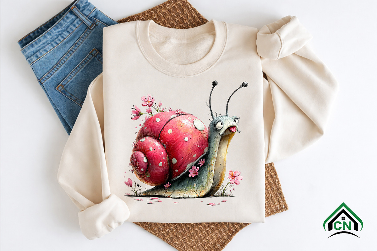 Whimsical Floral Snail Clipart, an Illustration by Craft Nest (Photo 12 of 12)