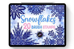 Snowflakes Brush Stamps Procreate