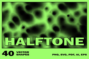 40 Halftone Vector Shapes