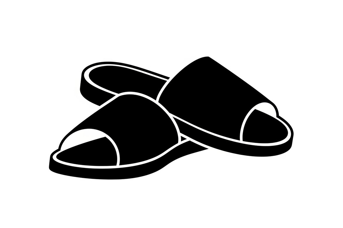 Minimal House Slippers Silhouettes, a Graphic by hafijul (Photo 2 of 14)