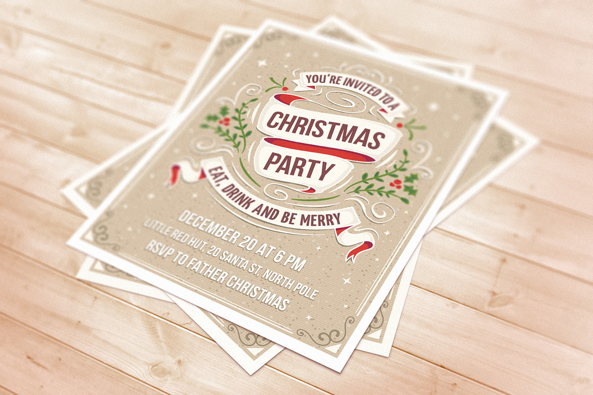 Christmas Party Invitation, an Invitation Template by Mera Pixels (Photo 5 of 5)