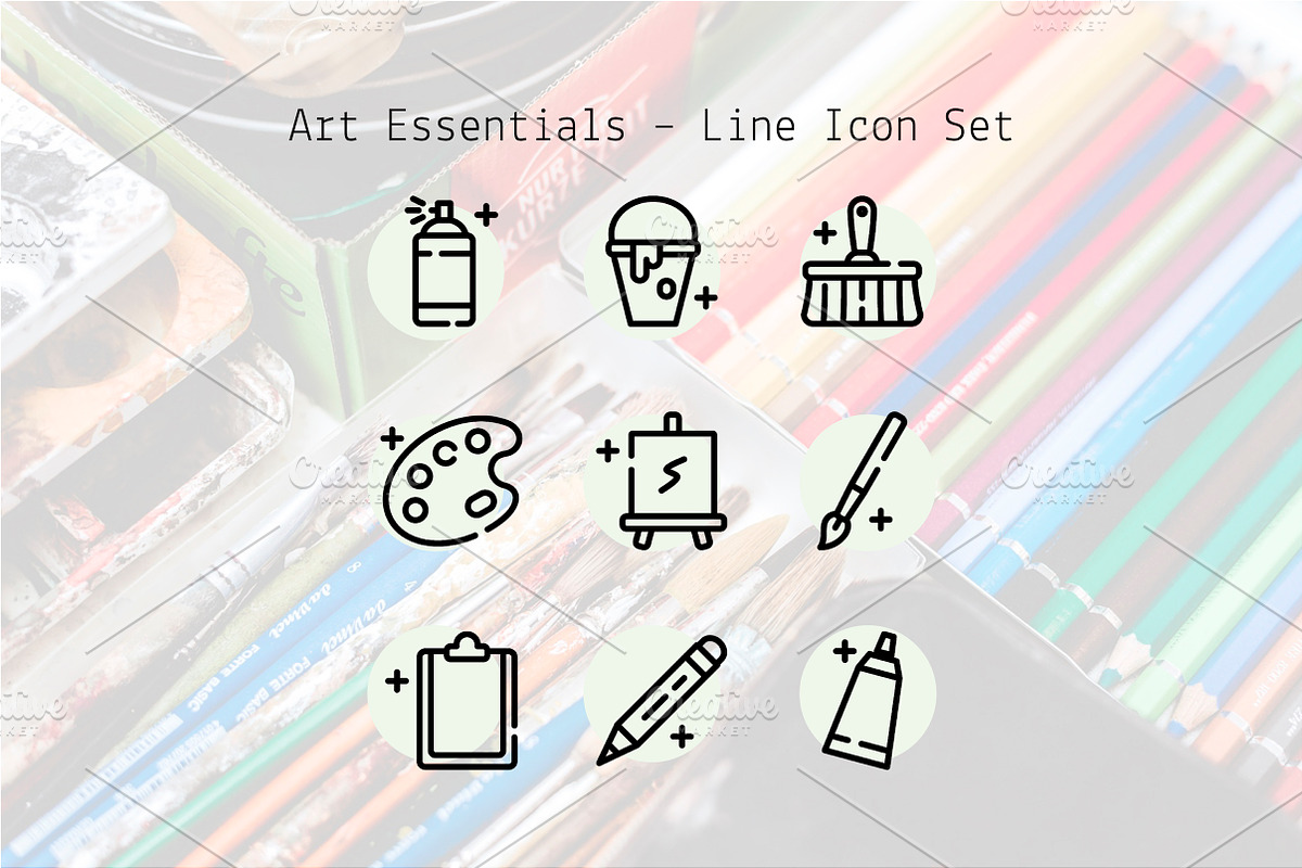 Art Essentials – Line Icon Set, an Outline Icon by Lyolya Profitrolya (Photo 1 of 2)
