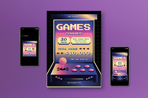 Video Game Tournament Flyer Set, a Flyer Template by graphicook