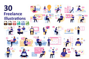 Freelancing Life Illustration, an Illustration by Vector Portal (Thumbnail 1 of 5)
