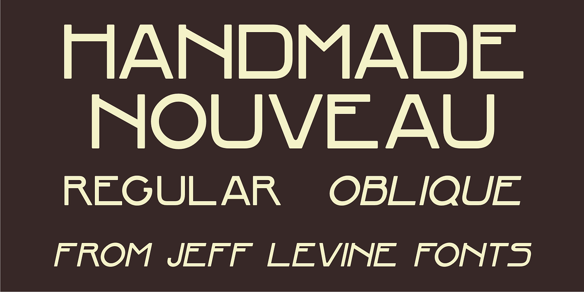 Handmade Nouveau JNL, a Font by Jeff Levine Fonts