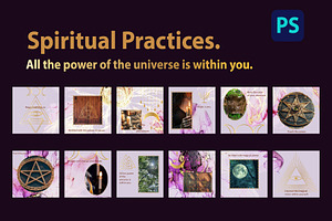 Spiritual Practices., a Social Media Template by Digital illustration shop