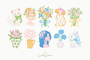 Spring Charm Clipart & Patterns, an Object Graphic by Leila Divine (Thumbnail 4 of 17)