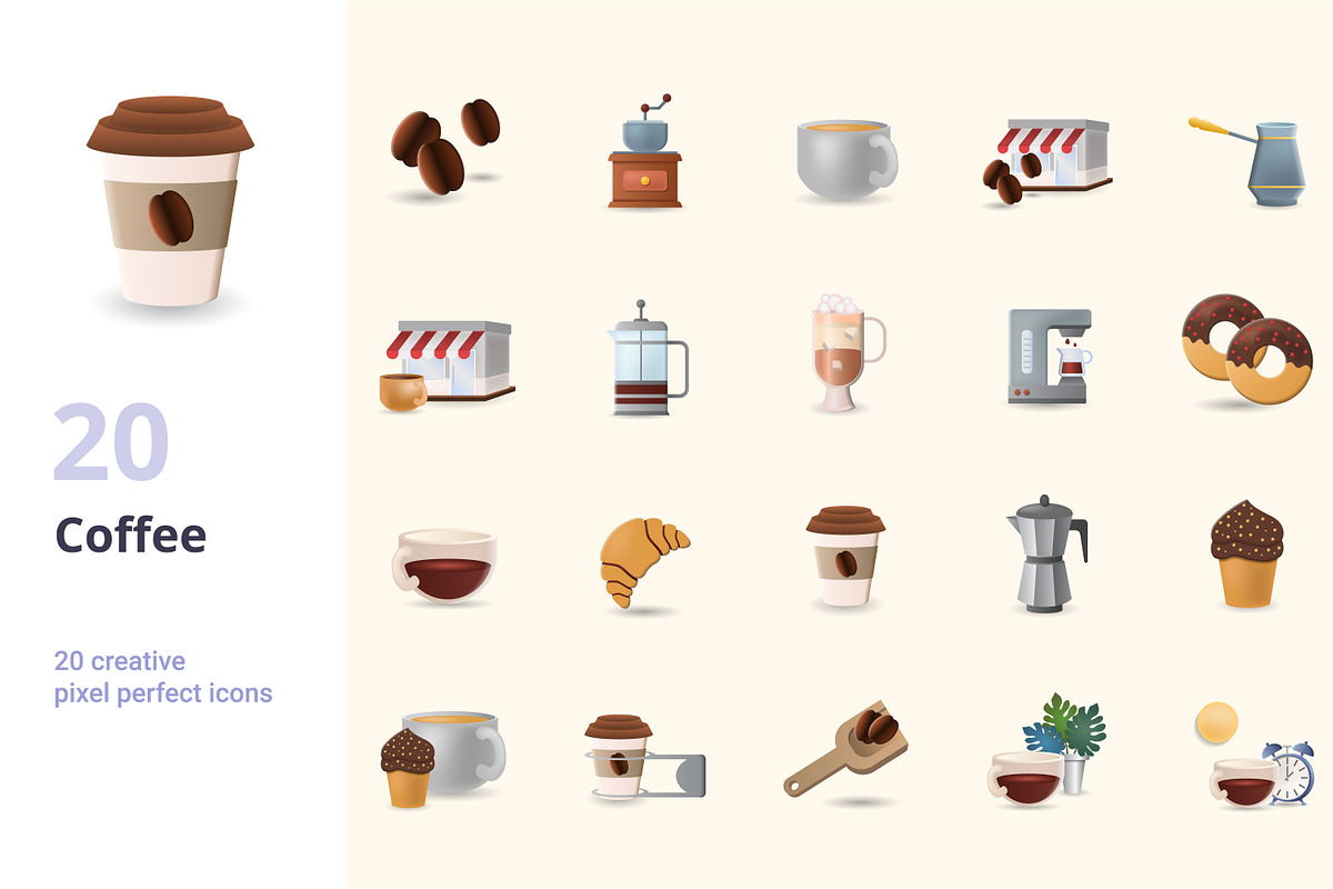 Coffee 3D Icons Set Bundle, an Object Graphic by Aimagenarium@gmail.com (Photo 1 of 21)
