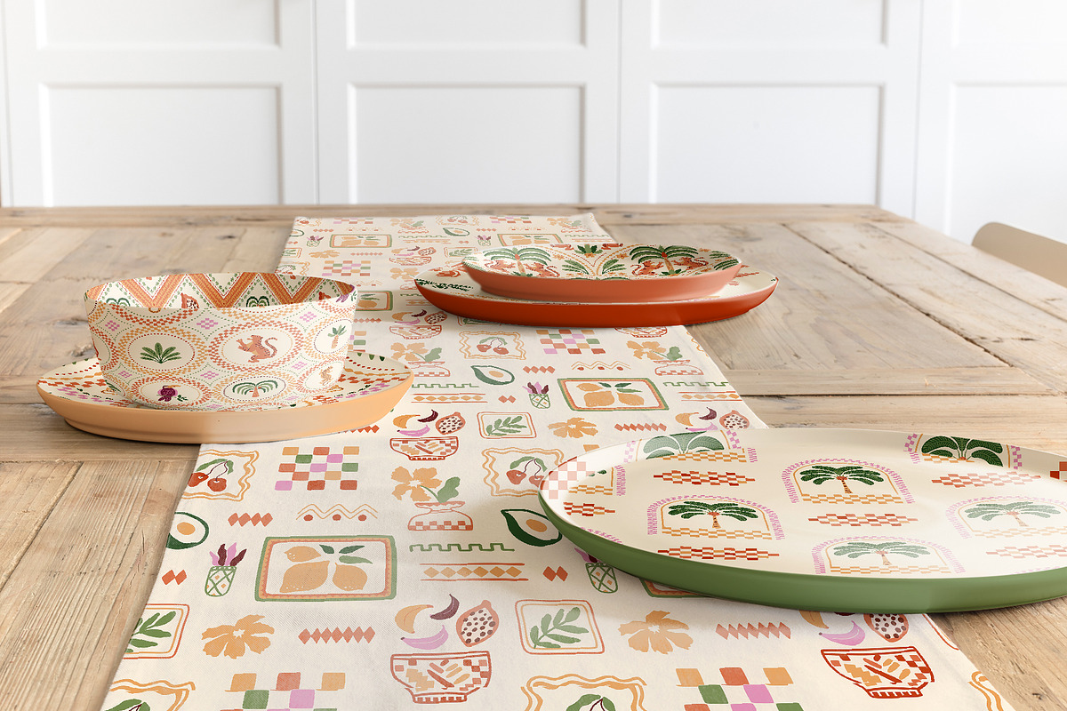 Checkered tropical summer patterns, a Pattern Graphic by Tani Kuzminka (Photo 5 of 11)