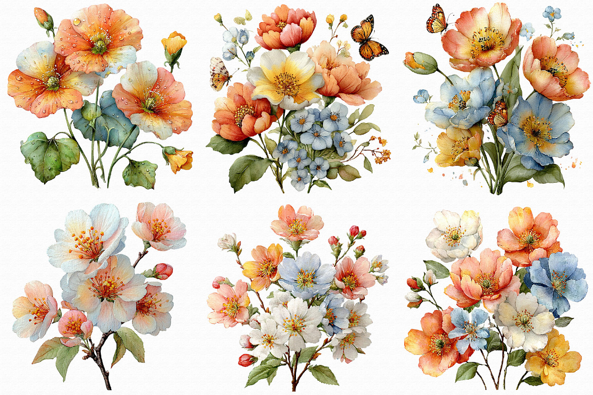 Whimsical Spring Flowers Clipart, an Illustration by Libby Wishes (Photo 7 of 8)