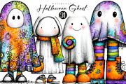 Cute Halloween Ghost Clipart, an Illustration by CreationArt (Thumbnail 1 of 5)