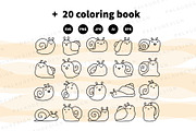 Cute Kawaii Snails, an Animal Illustration by Palau (Thumbnail 11 of 12)