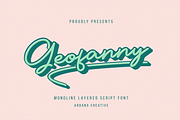 Geofanny | Monoline Layered Script, a Script Font by Ardana Creative (Thumbnail 1 of 16)